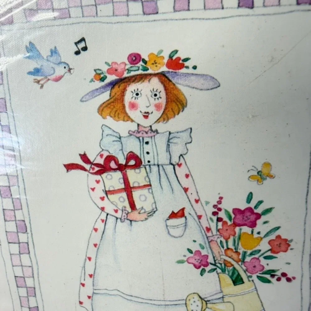 Vintage American Greetings Shower Invitations 8  Cottagecore Floral Girl